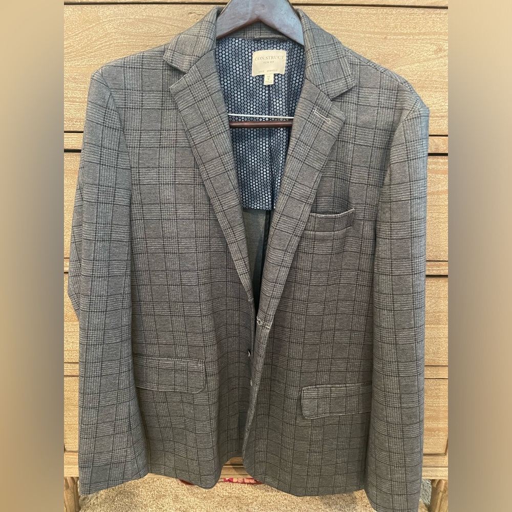 CON.STRUCT Knit Stretch Blazer Slim Fit Grey 40 - Medium